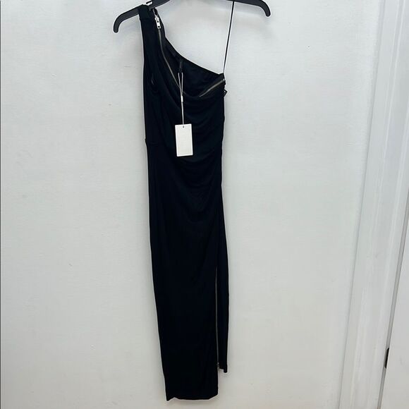 Helmut Lang Maxi Black One-Shoulder Dress - Picture 1 of 7